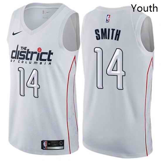Youth Nike Washington Wizards 14 Jason Smith Swingman White NBA Jersey City Edition